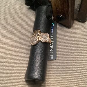 Gold Dipped clover cubic zirconia ring
